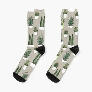Akvareli Kaktusi Sukulenti, Bež Čarape za Ženske posade Najbolje muške black do koljena svojim gležnjeva