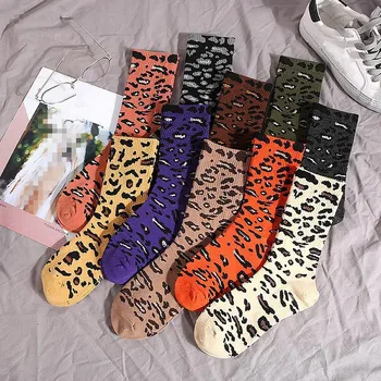 Jeseca Novi modni dizajner ženske duge čarape, Divlji Leopard Harajuku Studentsko donje rublje za djevojčice Sportske ljetne tople ženske duge čarape