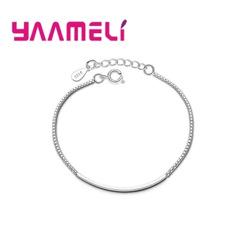 Koreja Tanki Lanac Narukvice za djevojčice s jednostavnim Dizajnom Štap od ovog Srebra 925 sterling Trendi ženski nakit