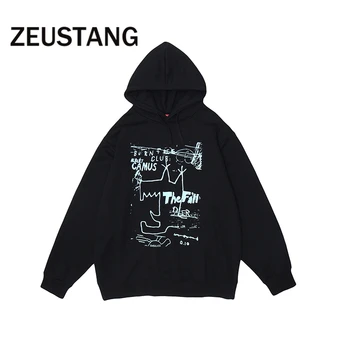 Modni hoodies Zeustang s po cijeloj površini engleskih elemenata Флисовый pulover s kapuljačom Hoodies Ulica odjeća hip-hop Harajuku Svakodnevne besplatne majice