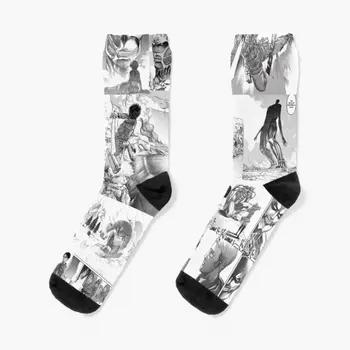 Napad na Titans Manga Kolaž Posada Čarape Udobne Zimske Pamučne Djevojke Kratke Crne Dame Zabavne Najbolje Unisex Gospodo Jesenje