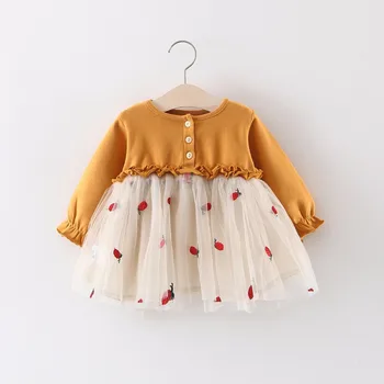 Proljeće haljina za djevojčice, Dječje majice Svakodnevne cijela jesen dječje haljine 1 2 3 godina dugih rukava Odjeća za djevojčice 2019 Odijelo