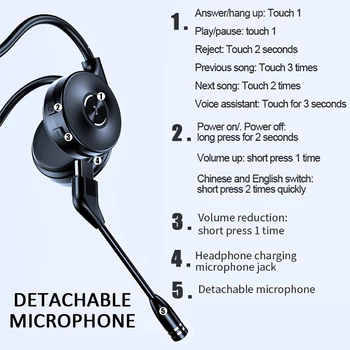 Slušalice S Koštane Vodljivosti Bluetooth Slušalice 5.0 Buke Stereo Mikrofon Za Konferencije Sportski Trčanje