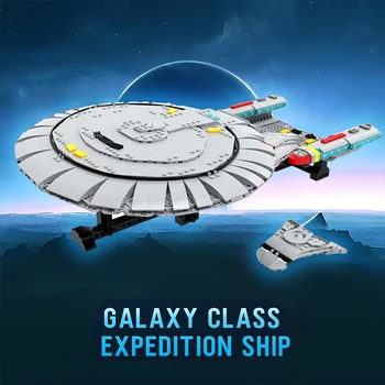 Svemirske šetnje 2360-ih Svemirski brod-istraživač klase Galaxy Svemirski brod Surround Blok Cepelin Opeke, high-Tech Građevinske Igračke za dječake