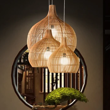 Viseće Svjetiljke od ratana u kineskom Stilu Ručni rad Vintage Stropne Lampe za Uređenje Dnevnog boravka Restoran Viseće Svjetiljke E27