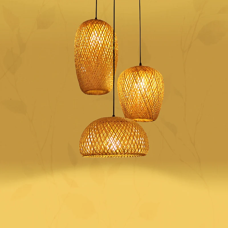 Kineski Bambus Pleten Viseće Svjetiljke Pleter Viseći Svijećnjak Dvorište Restoran Home Dekor Svjetiljke 3