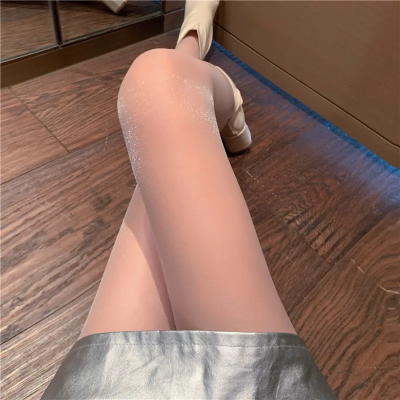 Pjenušava prozirne tajice Ženske bisera sjajna čarape tijela Čarape, Hulahopke Seksi Donje rublje čarape 1