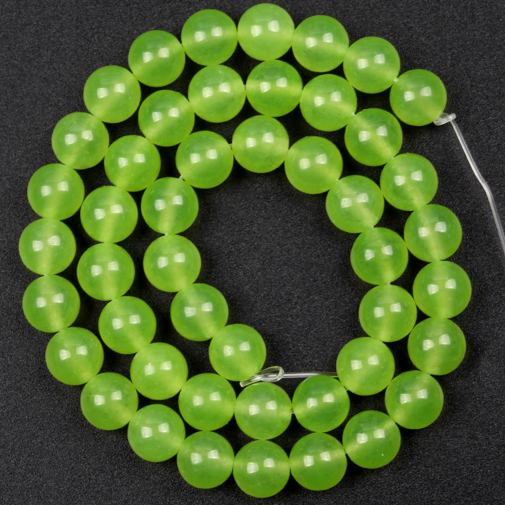 Prirodni Limun-Zeleni Žad Kamen Okrugle Perle Slobodan Razuporne Perle Za Izradu Nakita Diy Pribor Za Narukvice 4-12 mm 15