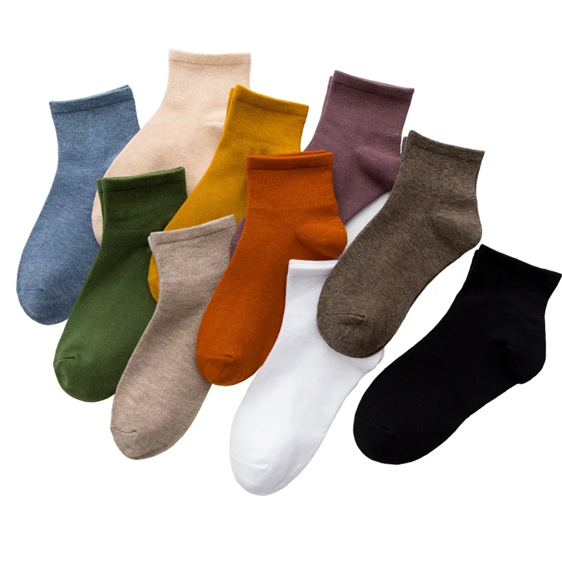 Proljeće i ljeto Čista Boja, Pamuk, ženske čarape Srednje dužine Korejski čarape Kawaii Ženske čarape Harajuku u опрятном stilu 1
